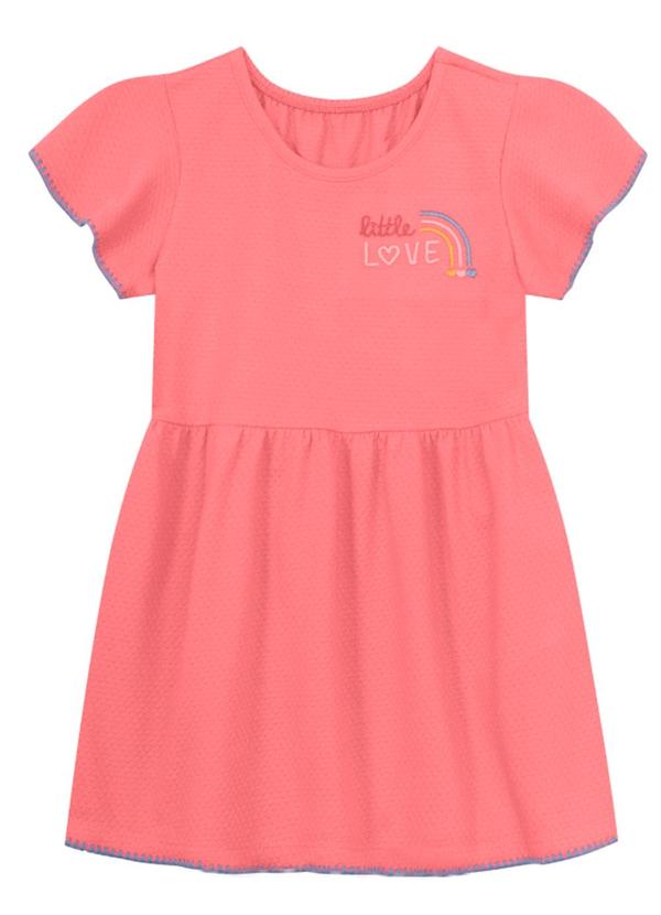 Brandili - Vestido Infantil Menina de Arco-Íris Rosa