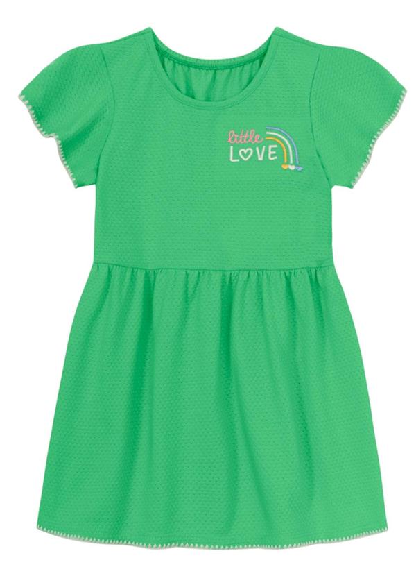 Brandili - Vestido Infantil Menina de Arco-Íris Verde