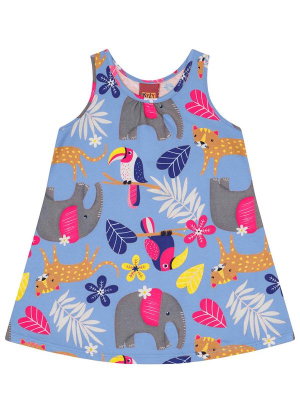 Kyly - Vestido Infantil Menina de Bichinhos Azul