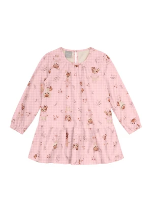 Brandili Mundi - Vestido Infantil Menina de Bichinhos Rosa - BRANDILI MUNDI