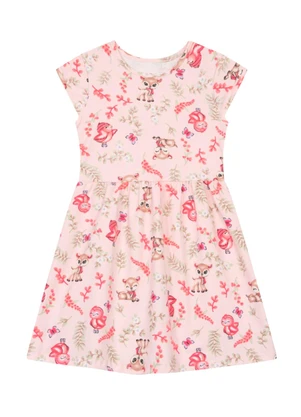 Brandili - Vestido Infantil Menina de Bichinhos Rosa - BRANDILI