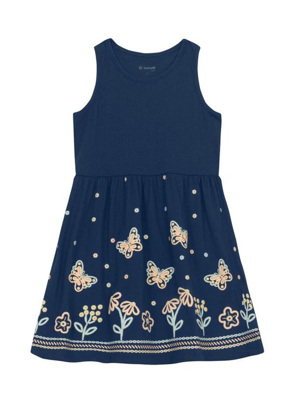 Brandili - Vestido Infantil Menina de Borboletas Azul 2