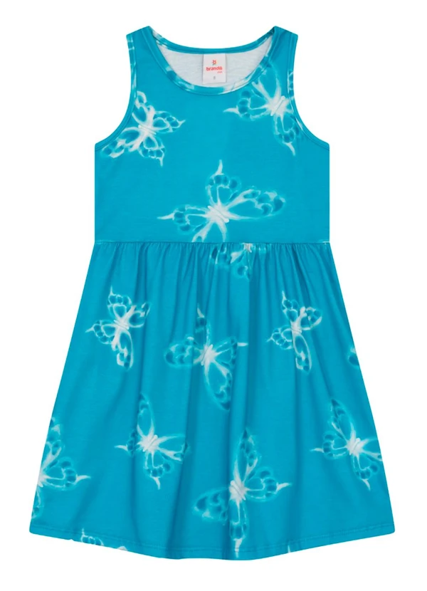 Brandili - Vestido Infantil Menina de Borboletas Azul