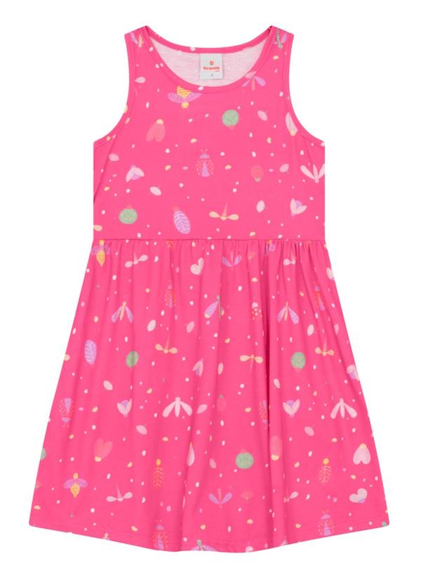 Brandili - Vestido Infantil Menina de Borboletas Rosa