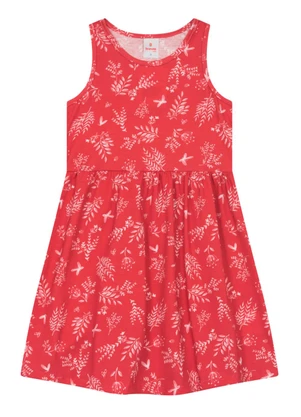 Brandili - Vestido Infantil Menina de Borboletas Vermelho - BRANDILI