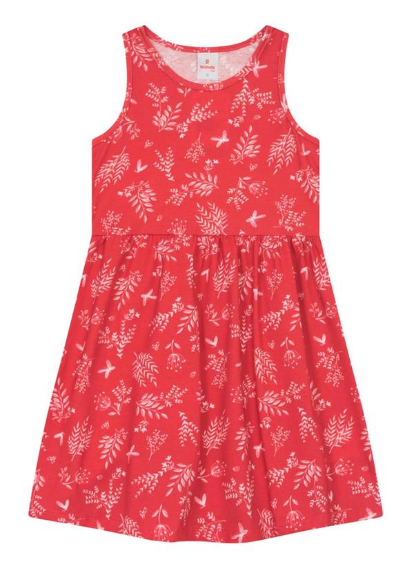 Brandili - Vestido Infantil Menina de Borboletas Vermelho