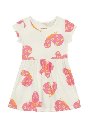 Brandili - Vestido Infantil Menina de Borboletinha Bege - BRANDILI