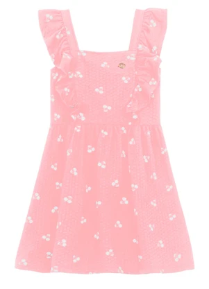 Brandili - Vestido Infantil Menina de Cerejas Rosa - BRANDILI