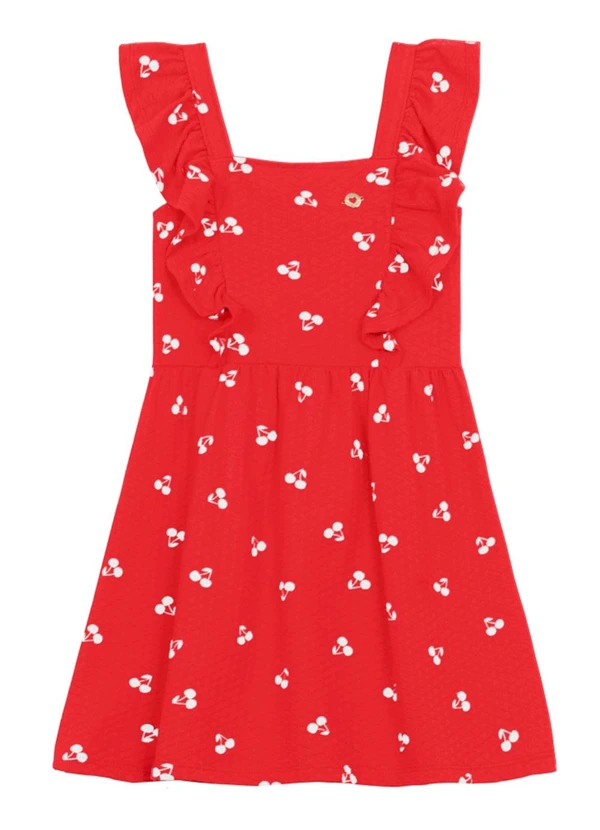 Brandili - Vestido Infantil Menina de Cerejas Vermelho 2
