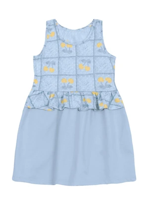 Brandili - Vestido Infantil Menina de Cerejinha Azul - BRANDILI