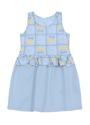 Brandili - Vestido Infantil Menina de Cerejinha Azul - BRANDILI