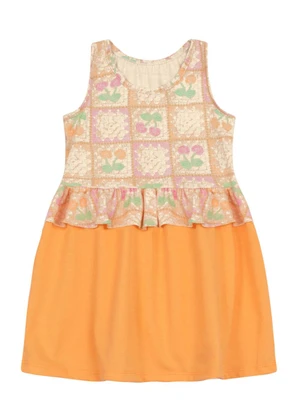 Brandili - Vestido Infantil Menina de Cerejinha Bege - BRANDILI