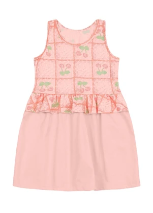 Brandili - Vestido Infantil Menina de Cerejinha Rosa - BRANDILI