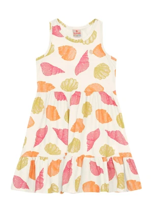 Brandili - Vestido Infantil Menina de Conchas Natural - BRANDILI