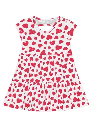 Kyly - Vestido Infantil Menina de Coração Branco - KYLY