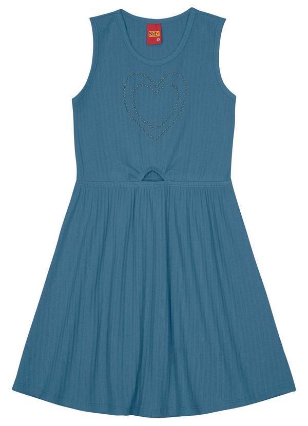 Kyly - Vestido Infantil Menina de Coração Azul