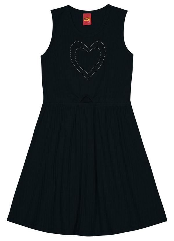 Kyly - Vestido Infantil Menina de Coração Preto