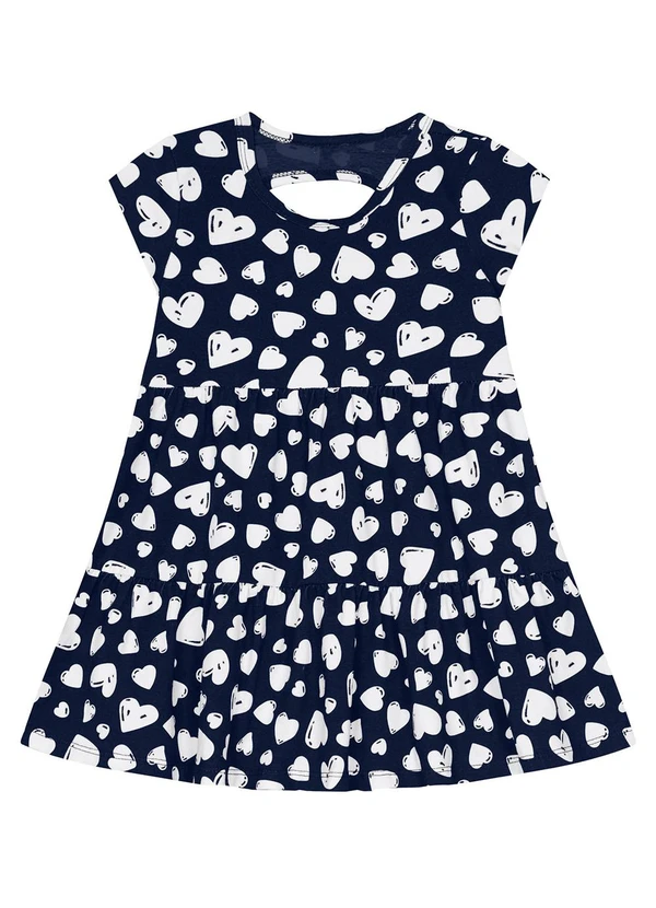 Kyly - Vestido Infantil Menina de Coração Marinho 2