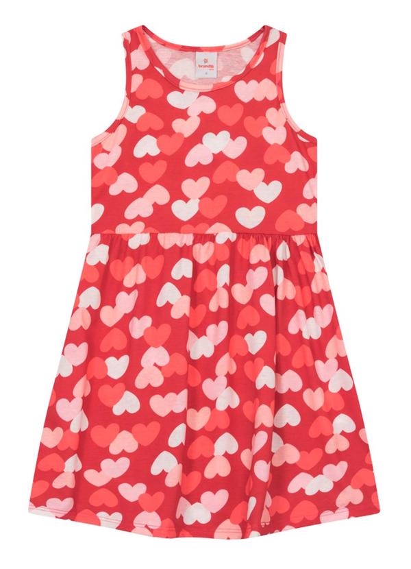 Brandili - Vestido Infantil Menina de Corações Natural 1