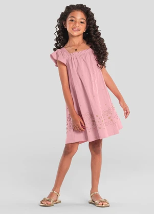 Brandili Mundi - Vestido Infantil Menina de Corações Rosa - BRANDILI MUNDI