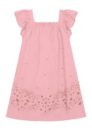 Mundi - Vestido Infantil Menina de Corações Rosa - MUNDI