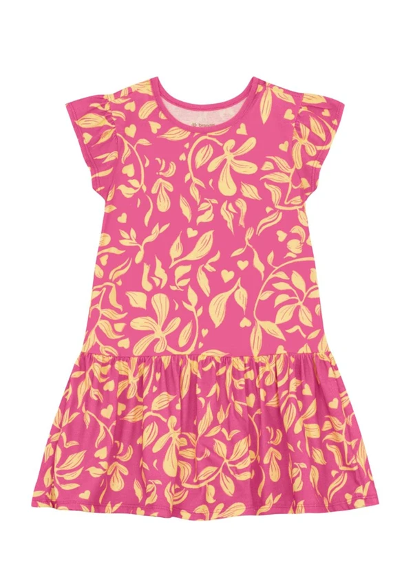 Brandili - Vestido Infantil Menina de Corações Rosa 2