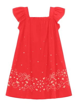 Mundi - Vestido Infantil Menina de Corações Vermelho - MUNDI