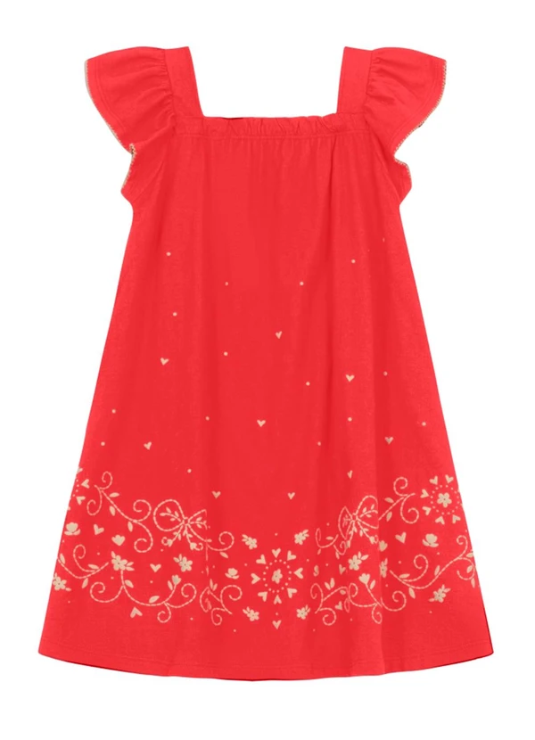 Brandili Mundi - Vestido Infantil Menina de Corações Vermelho 2