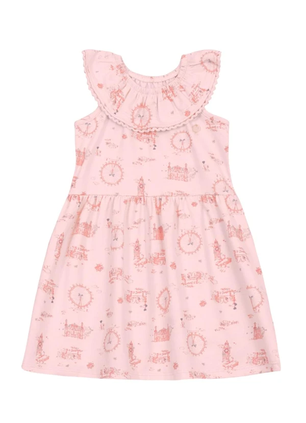 Brandili Mundi - Vestido Infantil Menina de Esquilo Rosa