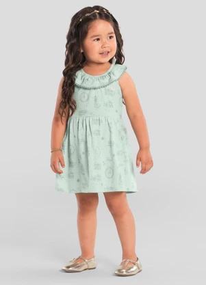 Brandili Mundi - Vestido Infantil Menina de Esquilo Verde - BRANDILI MUNDI