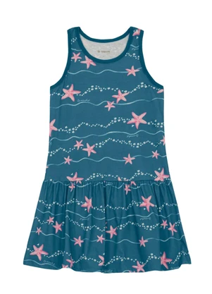 Brandili - Vestido Infantil Menina de Estrelinhas Verde - BRANDILI