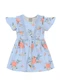 Brandili Mundi - Vestido Infantil Menina de Flores Rosa - variação: Azul
