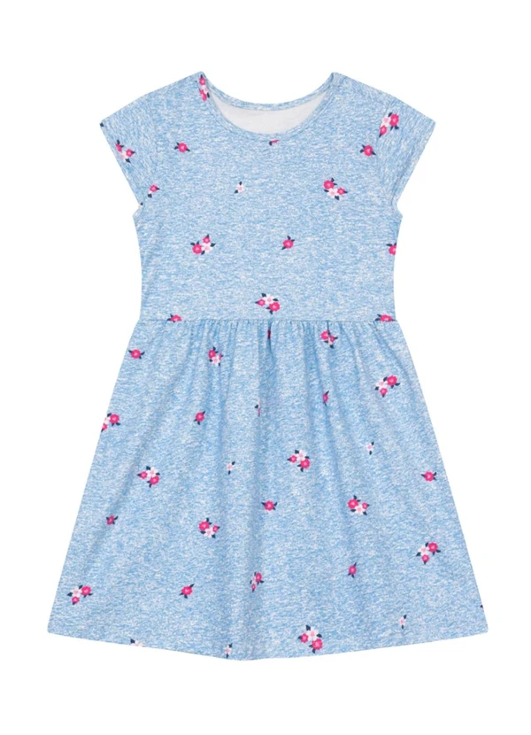 Brandili - Vestido Infantil Menina de Flores Azul 1