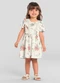 Brandili Mundi - Vestido Infantil Menina de Flores Rosa - variação: Bege