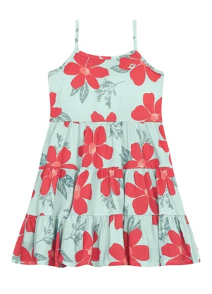 Brandili - Vestido Infantil Menina de Flores Colorido Verde - BRANDILI