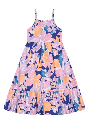 Kyly - Vestido Infantil Menina de Flores Rosa - KYLY