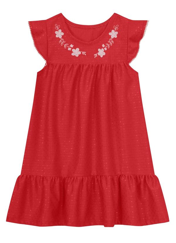 Brandili - Vestido Infantil Menina de Flores Vermelho 2
