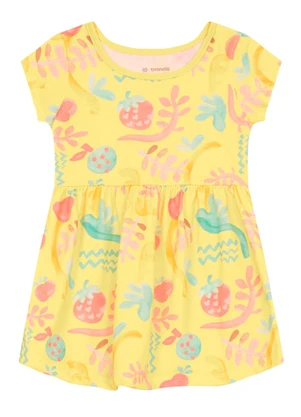 Brandili - Vestido Infantil Menina de Florzinha Amarelo - BRANDILI