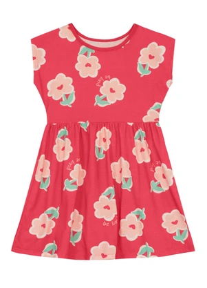 Brandili - Vestido Infantil Menina de Florzinhas Vermelho - BRANDILI