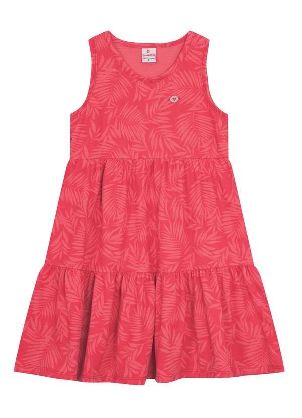 Brandili - Vestido Infantil Menina de Folhas Vermelho 2