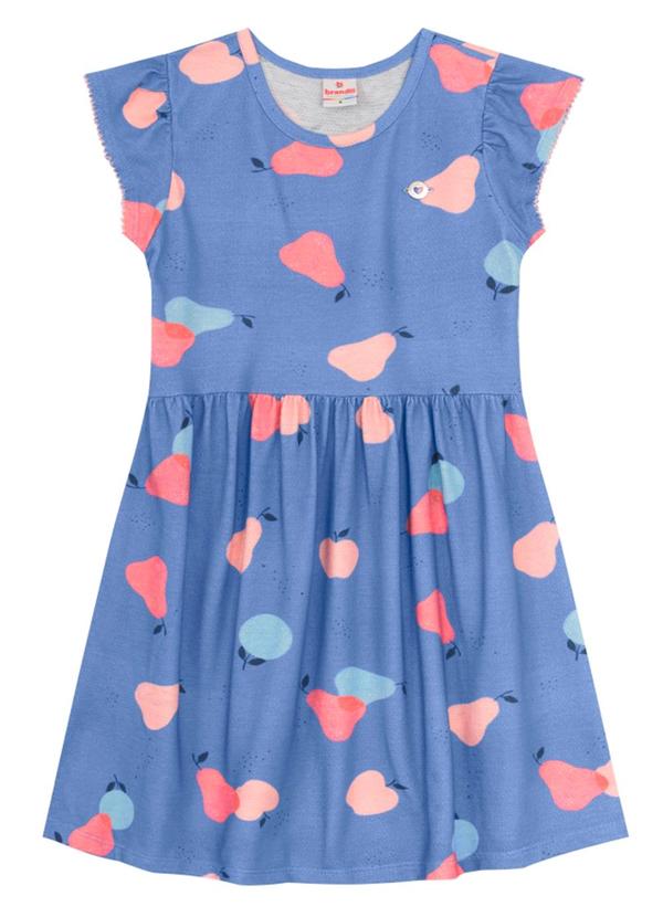 Brandili - Vestido Infantil Menina de Frutinha Azul