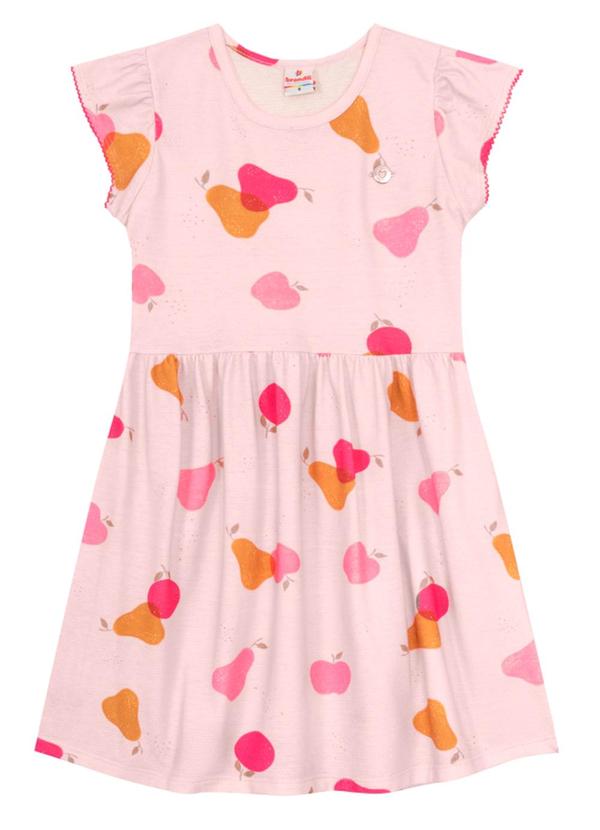 Brandili - Vestido Infantil Menina de Frutinha Rosa