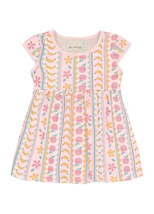 Brandili - Vestido Infantil Menina de Frutinhas Rosa - BRANDILI