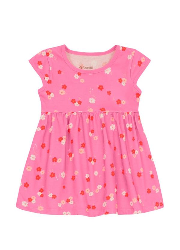 Brandili - Vestido Infantil Menina de Frutinhas Rosa