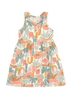 Brandili - Vestido Infantil Menina de Gatinho Azul - BRANDILI