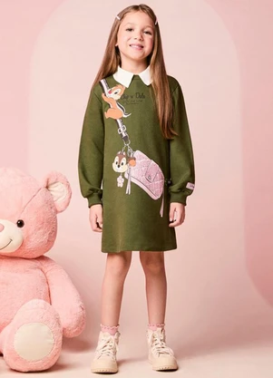 Momi - Vestido Infantil Menina de Moletom do Tico e Teco - MOMI