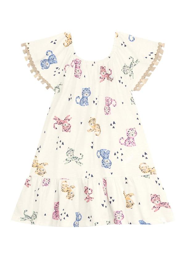 Brandili - Vestido Infantil Menina de Oncinha Bege