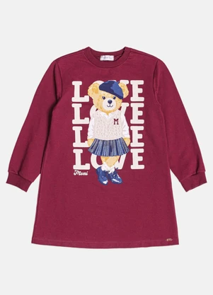 Momi - Vestido Infantil Menina de Ursinha com Strass - MOMI