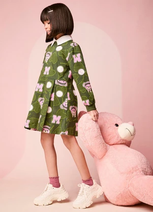 Momi - Vestido Infantil Menina de Ursinha Tenista - MOMI