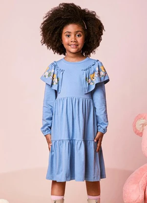 Momi - Vestido Infantil Menina de Ursinhos com Babado - MOMI